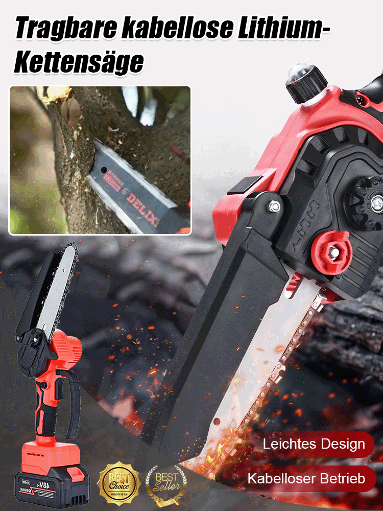 【Holzschneidegerät】Tragbare kabellose Lithium-Akkusäge