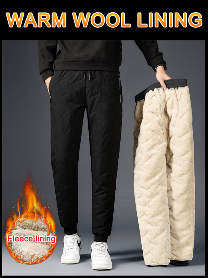 Wasserdichte und kältebeständige Lamm-Jogginghose für Herbst und Winter