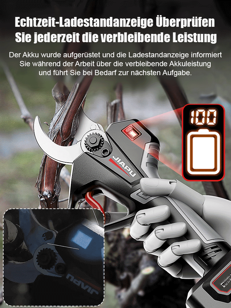 【Scharf und langlebig】Ultraleichte Lithium-Akku-Astschere