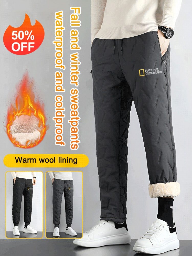 Wasserdichte und kältebeständige Lamm-Jogginghose für Herbst und Winter