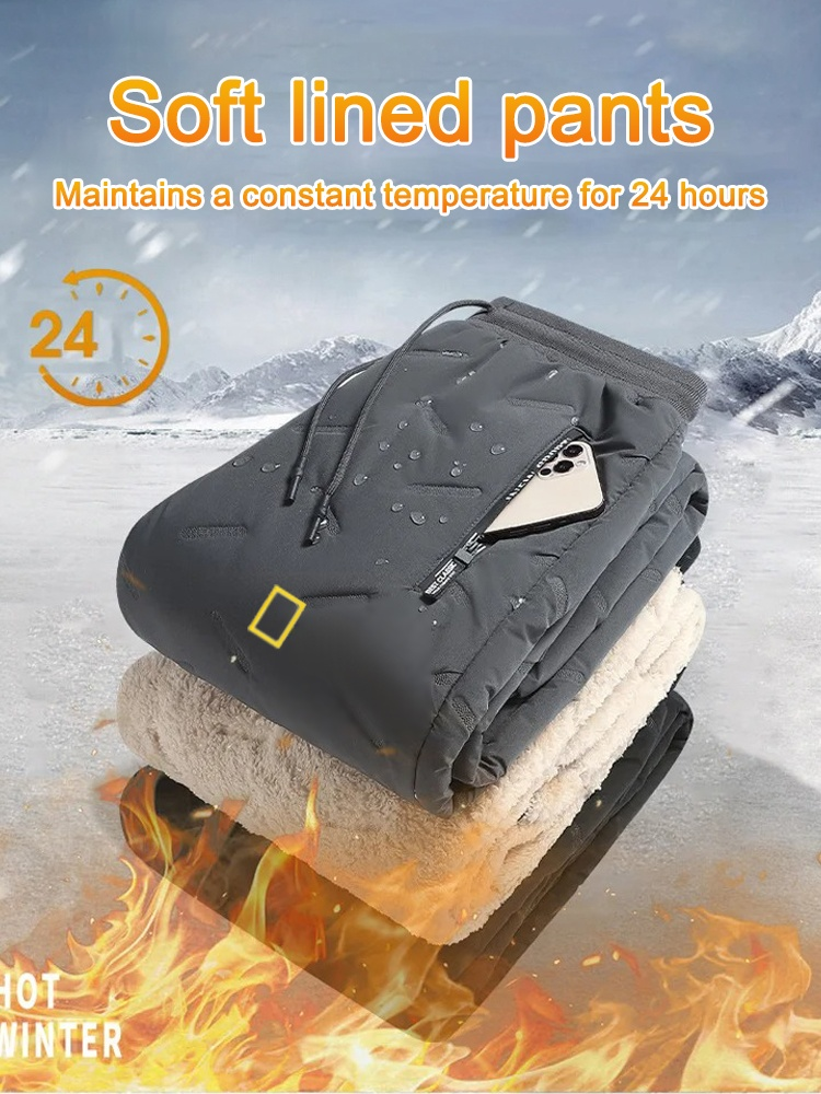 Wasserdichte und kältebeständige Lamm-Jogginghose für Herbst und Winter