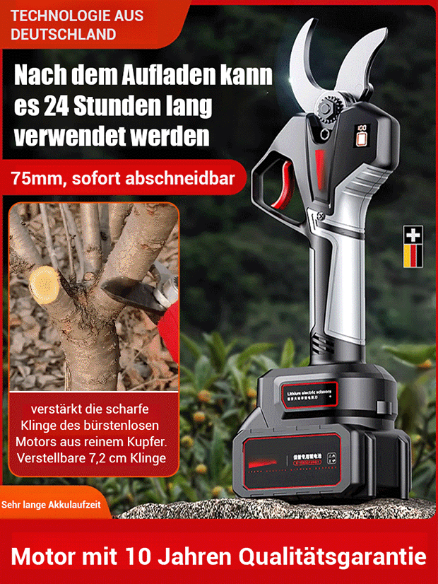 【Scharf und langlebig】Ultraleichte Lithium-Akku-Astschere
