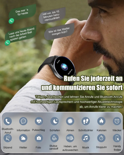D18 Herzfrequenz- und Blutdrucküberwachungs-Sportuhr