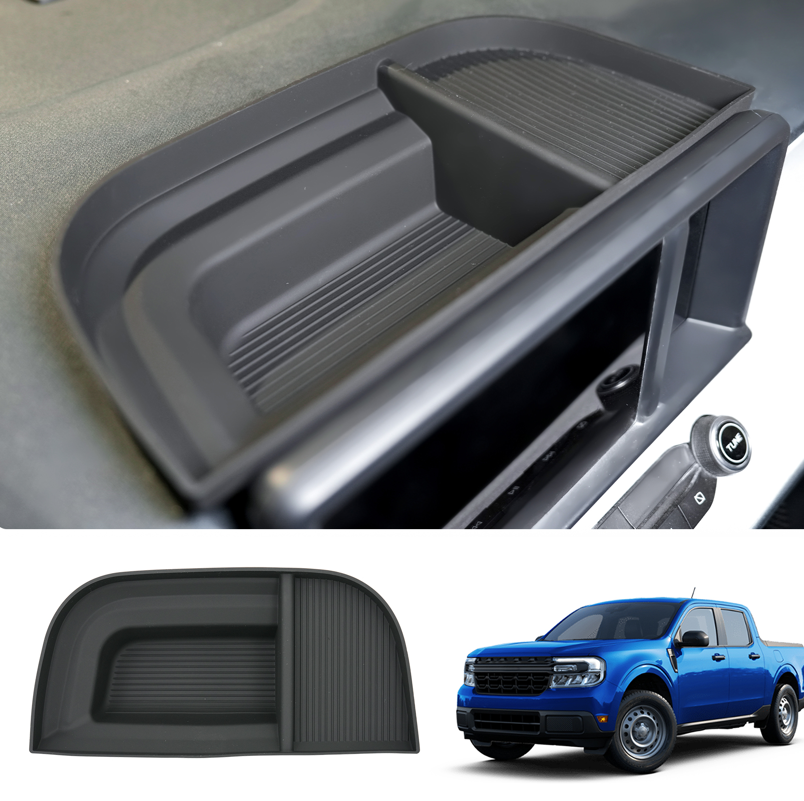 Maxzina Dashboard Storage Organizer for 2022-2024 Ford Maverick Silicone Dash Insert Tray Behind Screen Dashboard Storage Box