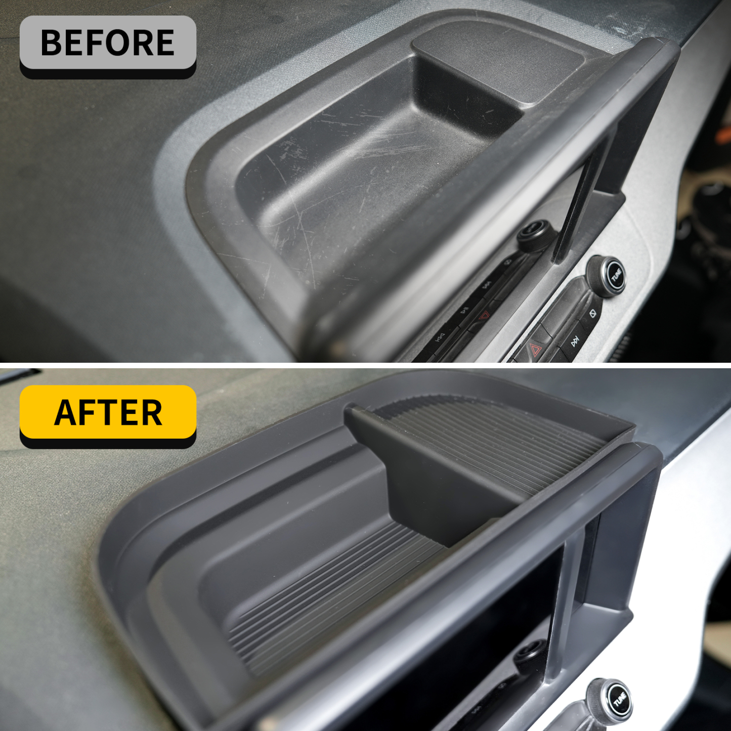 Maxzina Dashboard Storage Organizer for 2022-2024 Ford Maverick Silicone Dash Insert Tray Behind Screen Dashboard Storage Box