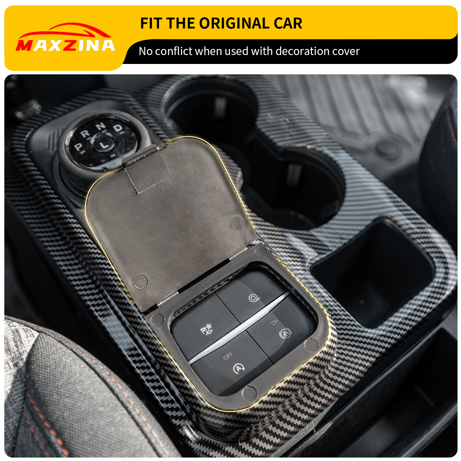 Maxzina 2022 2023 2024 2025 Ford Maverick Center Console Button Cover Gear Shift Button Cover Shifter Switch Panel Button Cover