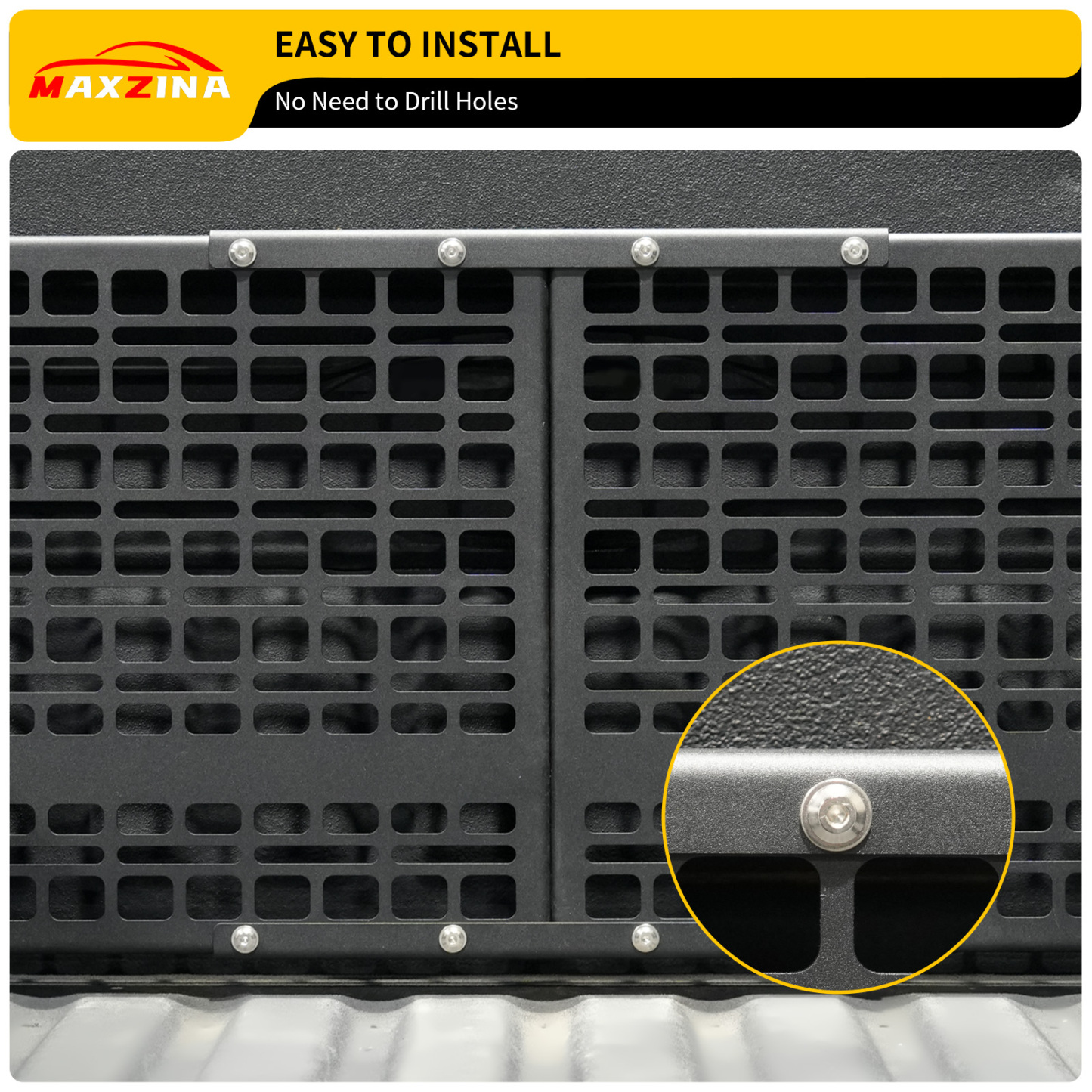 Maxzina 2022 2023 2024 2025 Ford Maverick Front Molle Panel Truck Bed Panel Rear Storage Organizer Cargo Shelf Rack Replacement