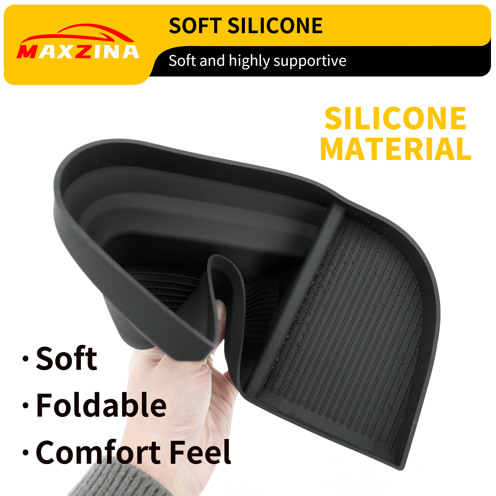 Maxzina Dashboard Storage Organizer for 2022-2024 Ford Maverick Silicone Dash Insert Tray Behind Screen Dashboard Storage Box