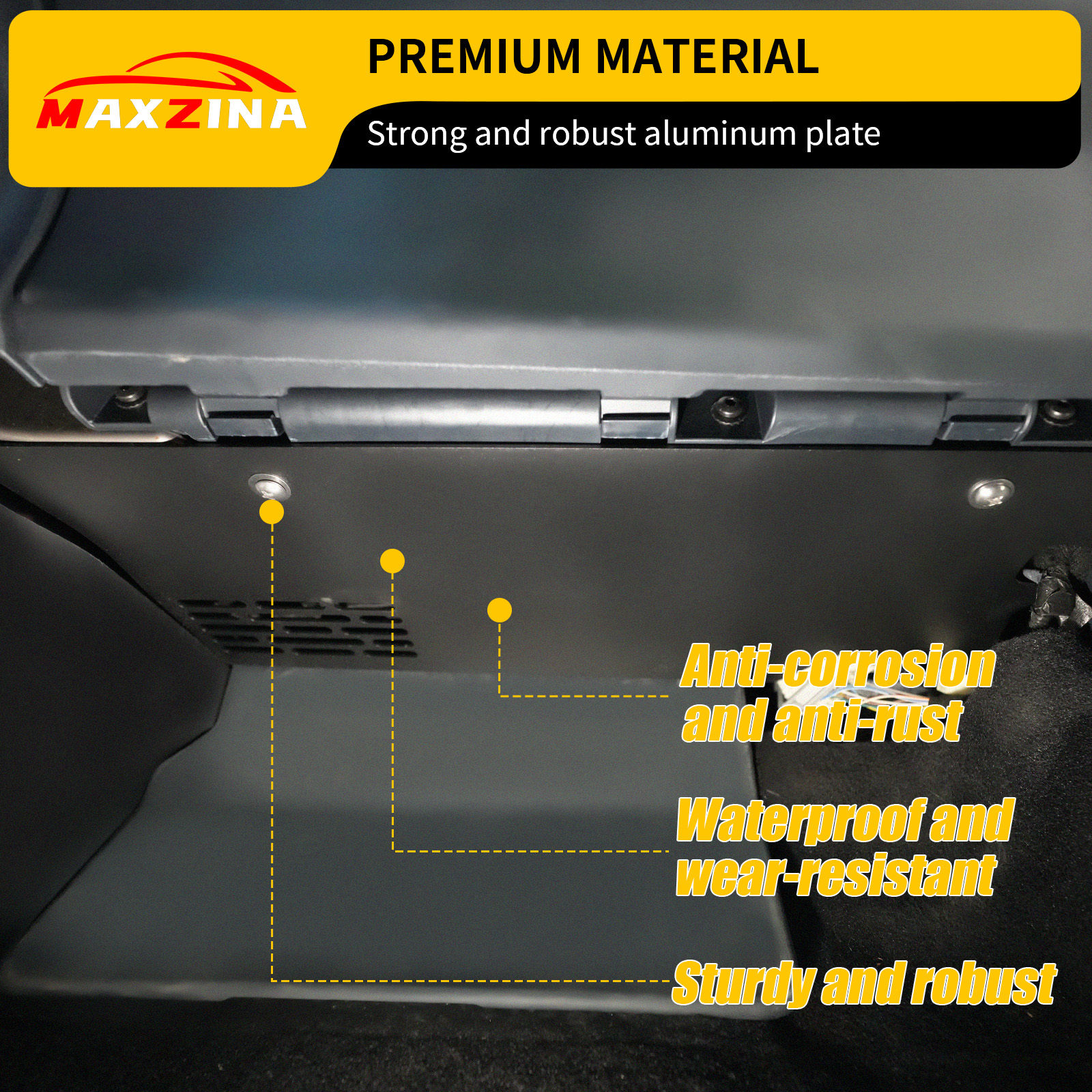 Maxzina Kick Panel for 2022-2025 Ford Maverick Driver & Passenger Side Aluminum Under Dashboard Lower Anti Kick Plate Harness Protection Cover 2PCS