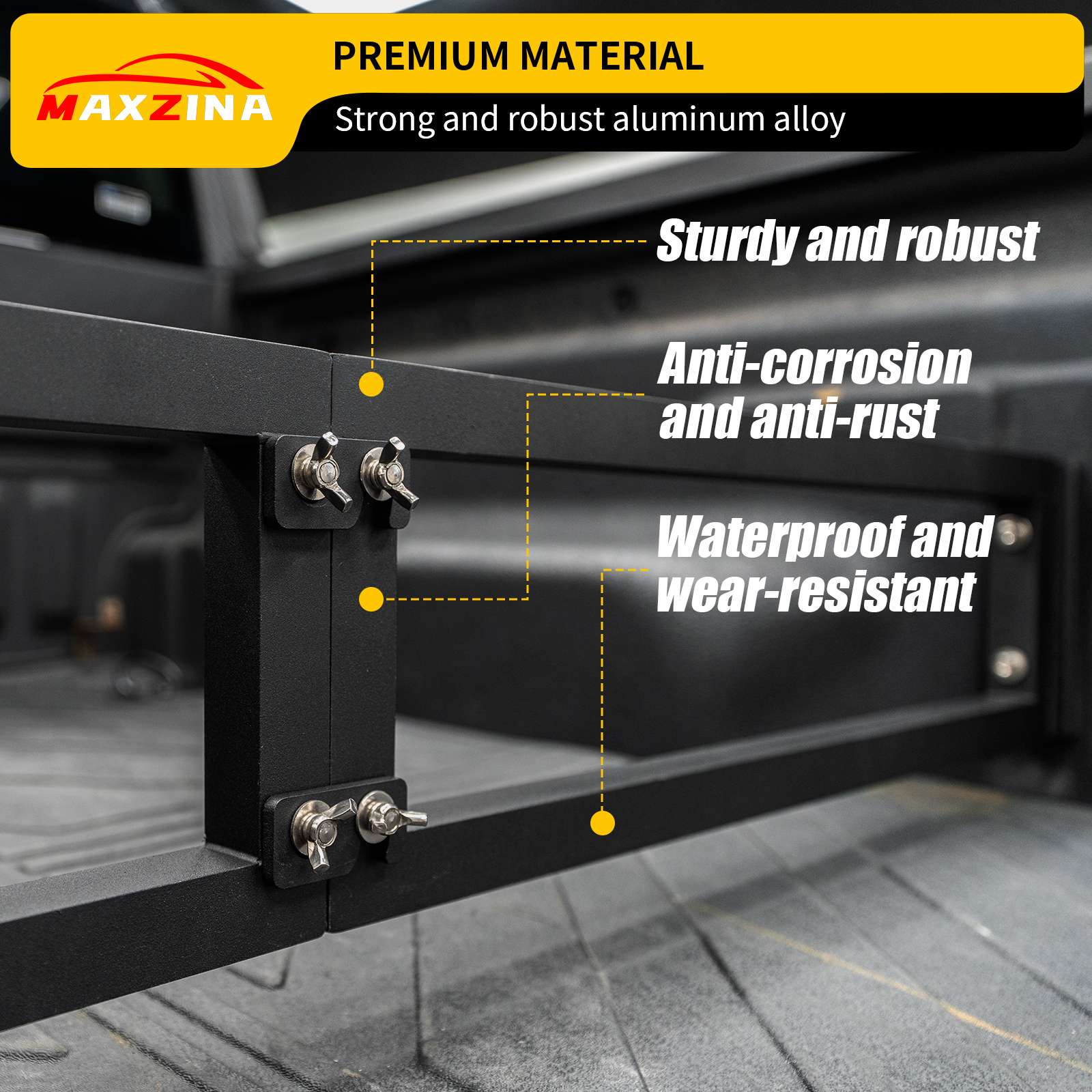 Maxzina 2022 2023 2024 2025 Ford Maverick Truck Bed Divider Cargo Divider Trunk Organizer Aluminum Alloy Luggage Divider Replacement