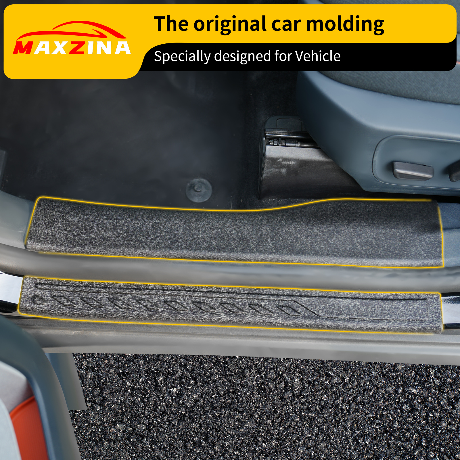 Maxzina 10PCS Door Sill Protector for 2022-2025 Ford Maverick Outer&Inner Step Protector Door Edge Step Guard