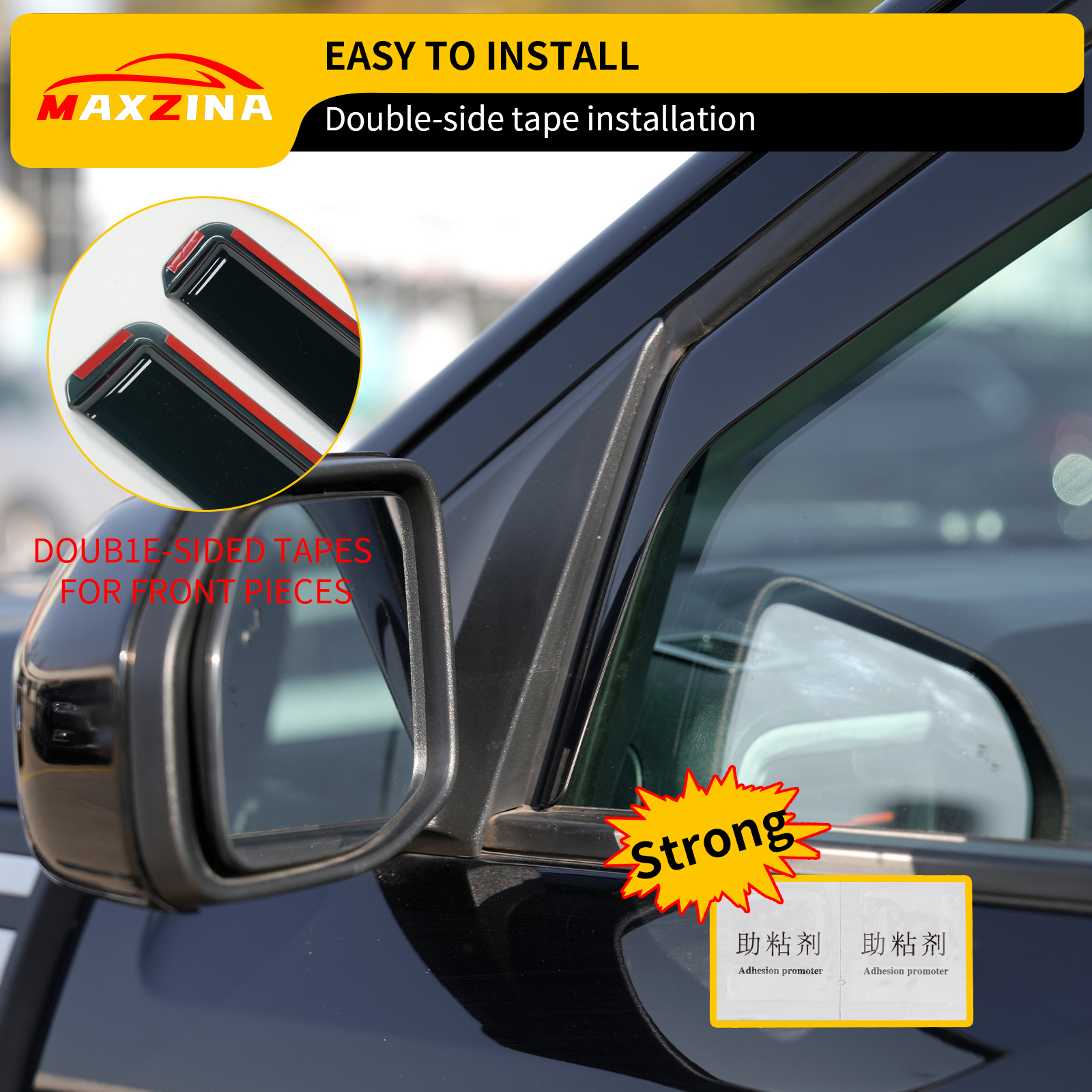 Maxzina 2022 2023 2024 2025 Ford Maverick Visor Rain Guards Front&Rear In-Channel Window Shield