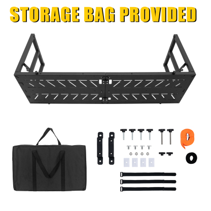 Tailgate Extender Compatible with 2015-2025 Ford F150 Flip-Over Pickup Truck Bed Divider Carbon Steel Rotatable Truck Bed Extension for 2024 F-150 Accessories