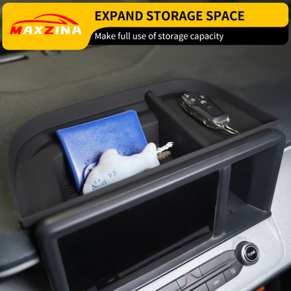 Maxzina Dashboard Storage Organizer for 2022-2024 Ford Maverick Silicone Dash Insert Tray Behind Screen Dashboard Storage Box