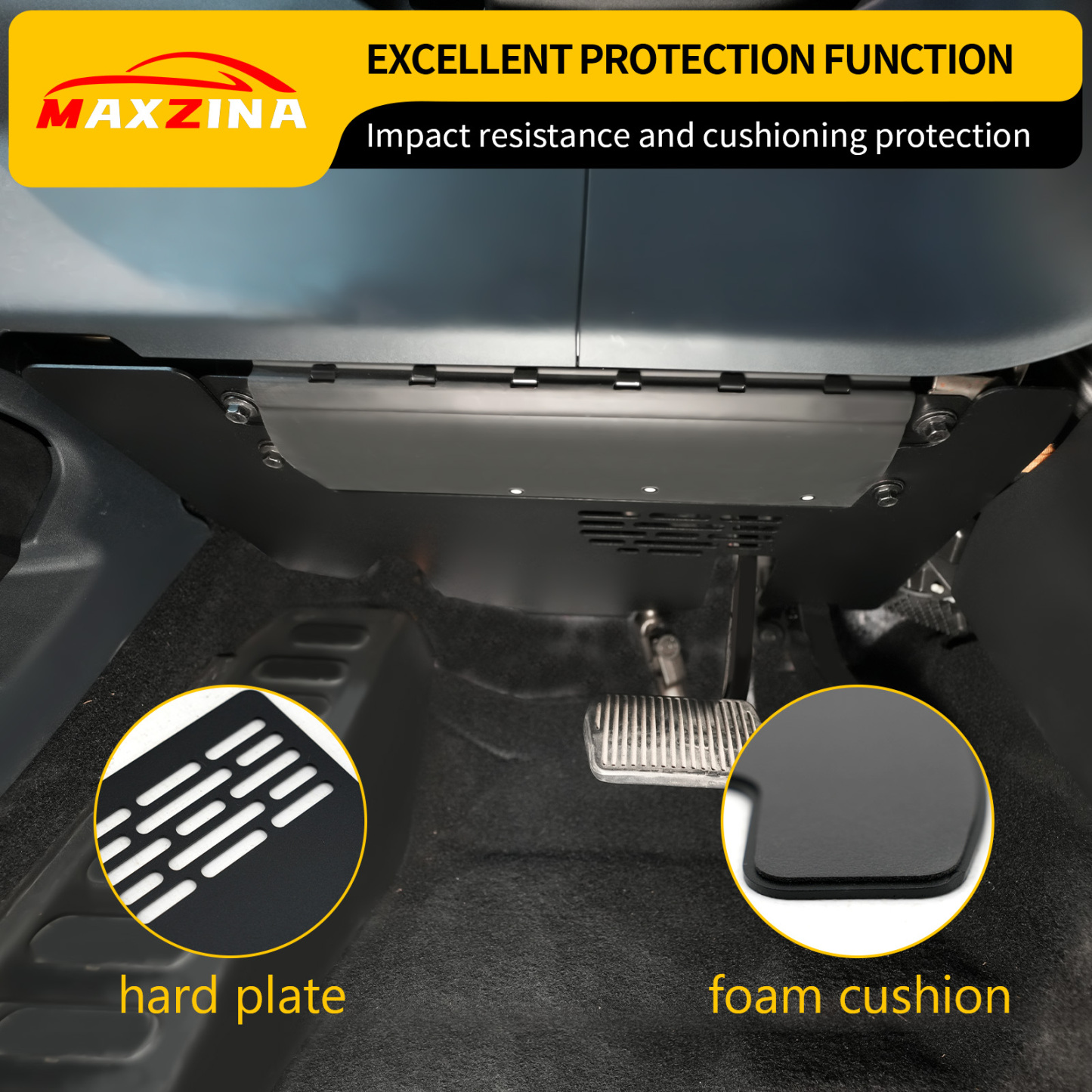Maxzina Kick Panel for 2022-2025 Ford Maverick Driver & Passenger Side Aluminum Under Dashboard Lower Anti Kick Plate Harness Protection Cover 2PCS