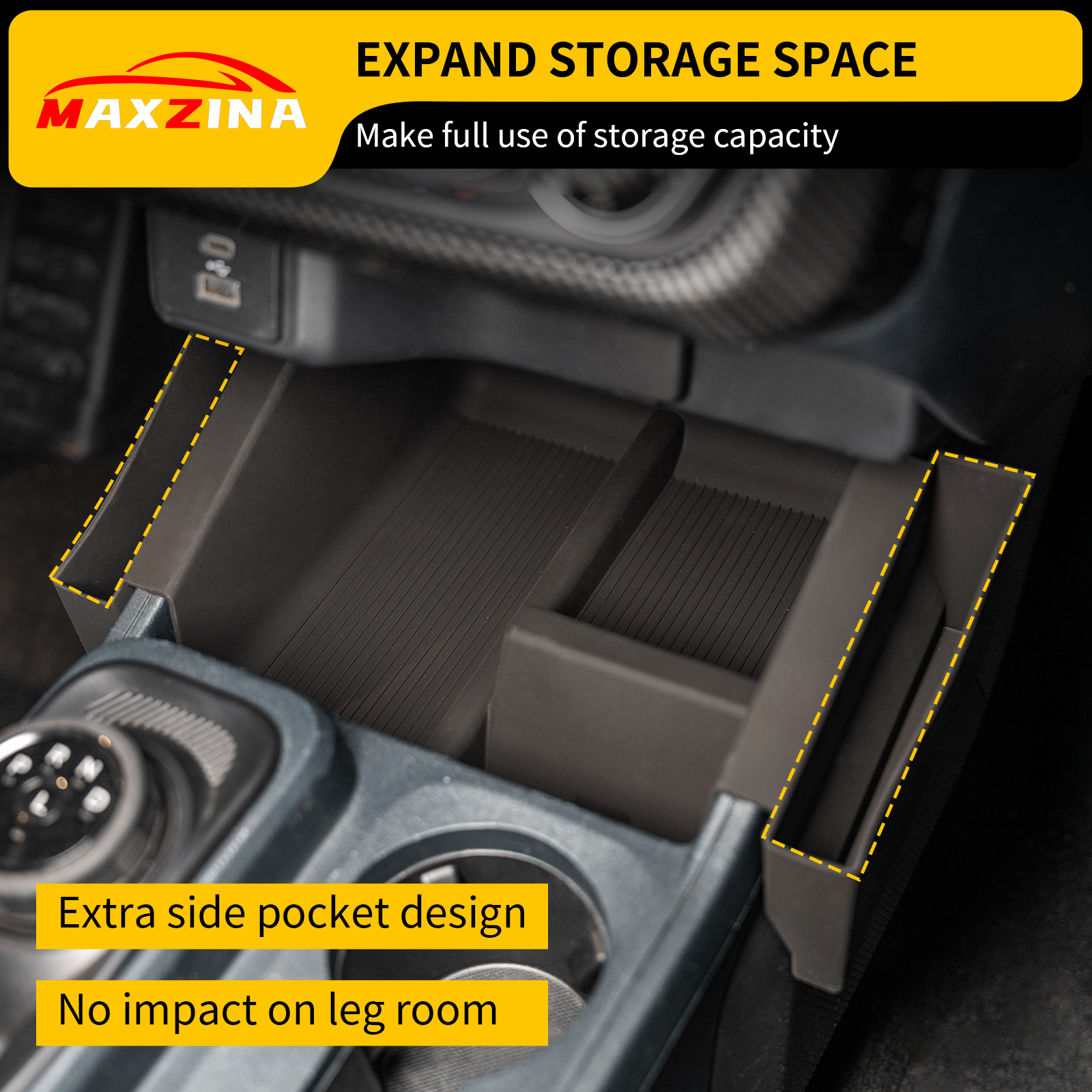 Maxzina 2022 2023 2024 2025 Ford Maverick (Not for 2025 Lariat&Tremor) Center Console Organizer Center Shifter Storage Tray Gear Shifter Organizer Tray Storage Box