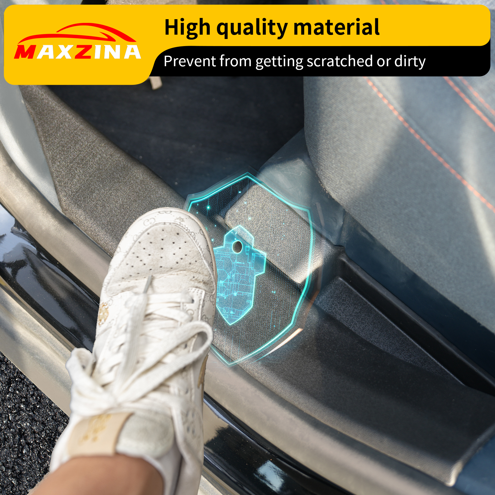 Maxzina 2022-2025 Ford Maverick Inner Door Sill Protector Step Protector Side Edge Step Guard Car Door Dust Shield Cover (6PCS)