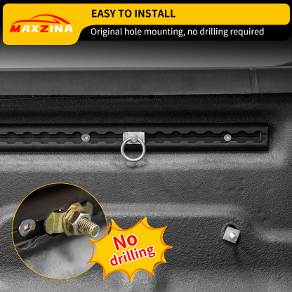 Maxzina 2022 2023 2024 2025 Ford Maverick Truck Bed Rail Aluminum Alloy Cargo Management Truck Bed Tie Down