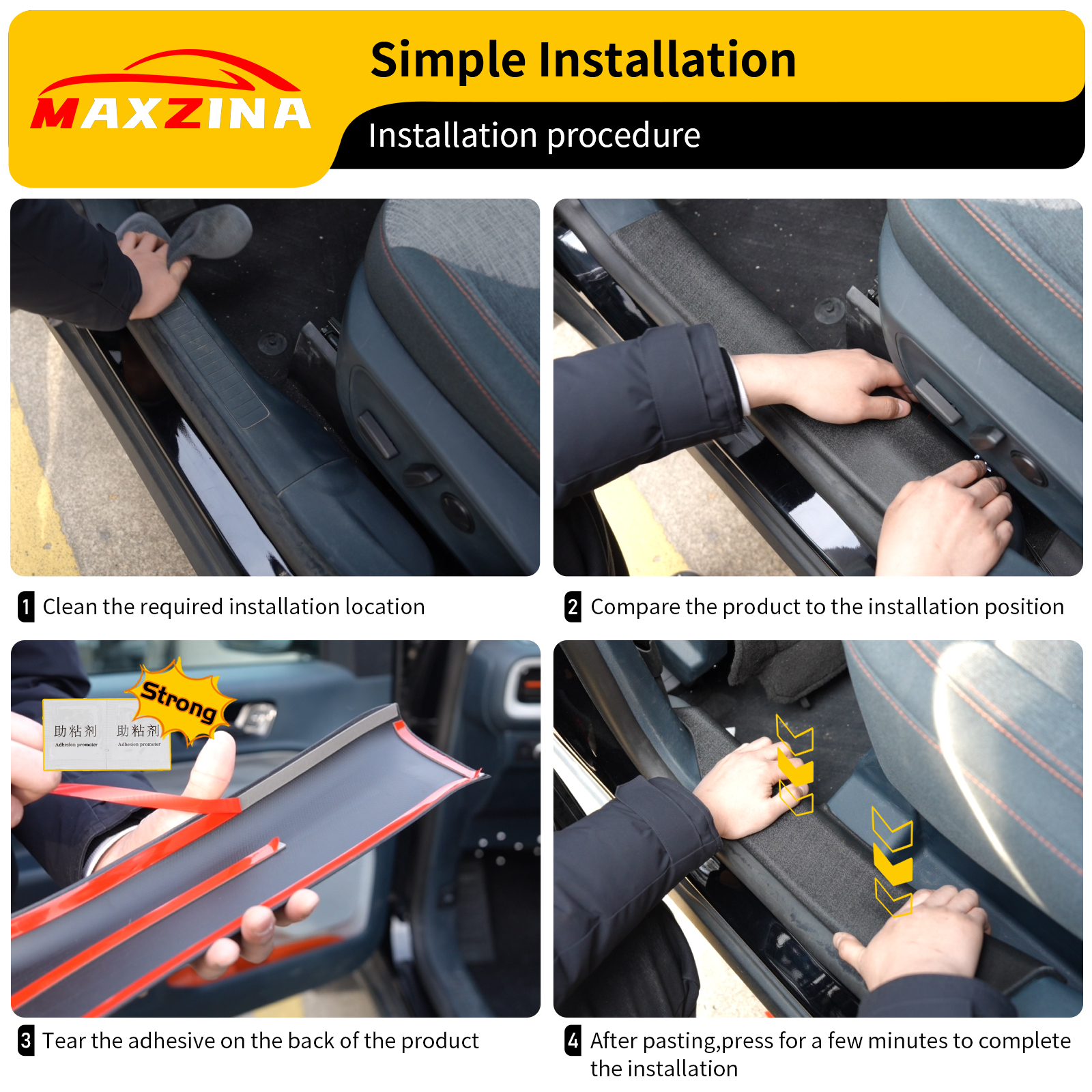 Maxzina 10PCS Door Sill Protector for 2022-2025 Ford Maverick Outer&Inner Step Protector Door Edge Step Guard