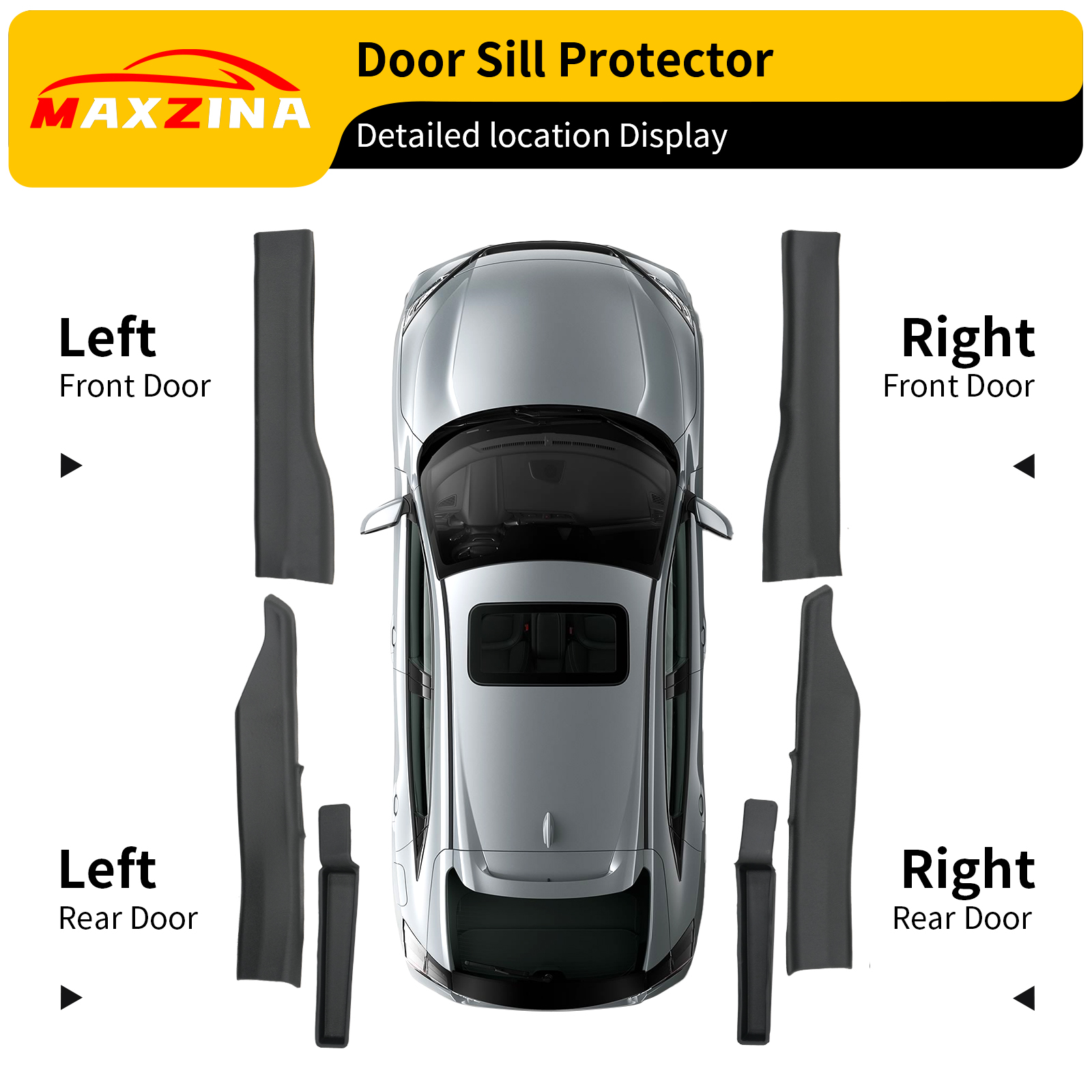 Maxzina 2022-2025 Ford Maverick Inner Door Sill Protector Step Protector Side Edge Step Guard Car Door Dust Shield Cover (6PCS)