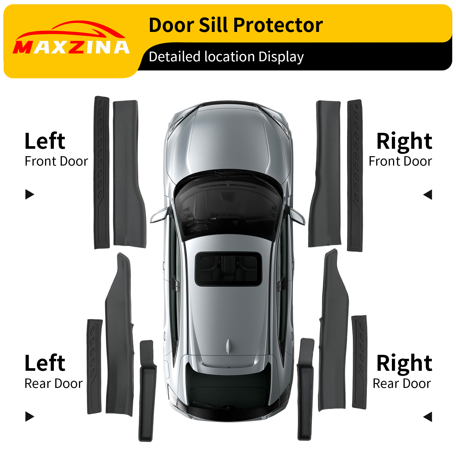 Maxzina 10PCS Door Sill Protector for 2022-2025 Ford Maverick Outer&Inner Step Protector Door Edge Step Guard