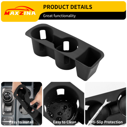 Maxzina 2022 2023 2024 2025 Ford Maverick Cup holder Silicone Insert Center Console Cup Holder Silicone Black Bottle Holder Interior Decoration