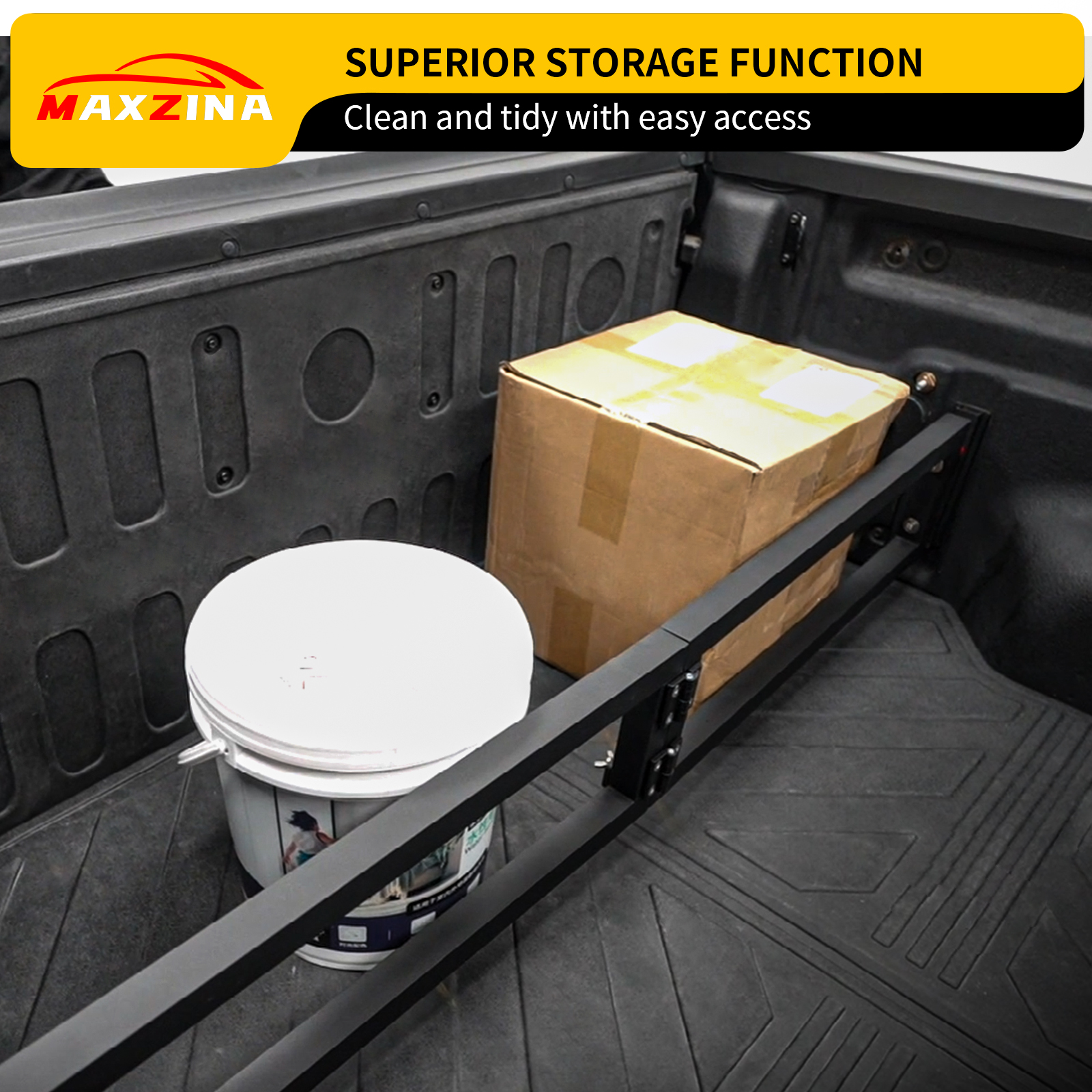 Maxzina 2022 2023 2024 2025 Ford Maverick Truck Bed Divider Cargo Divider Trunk Organizer Aluminum Alloy Luggage Divider Replacement