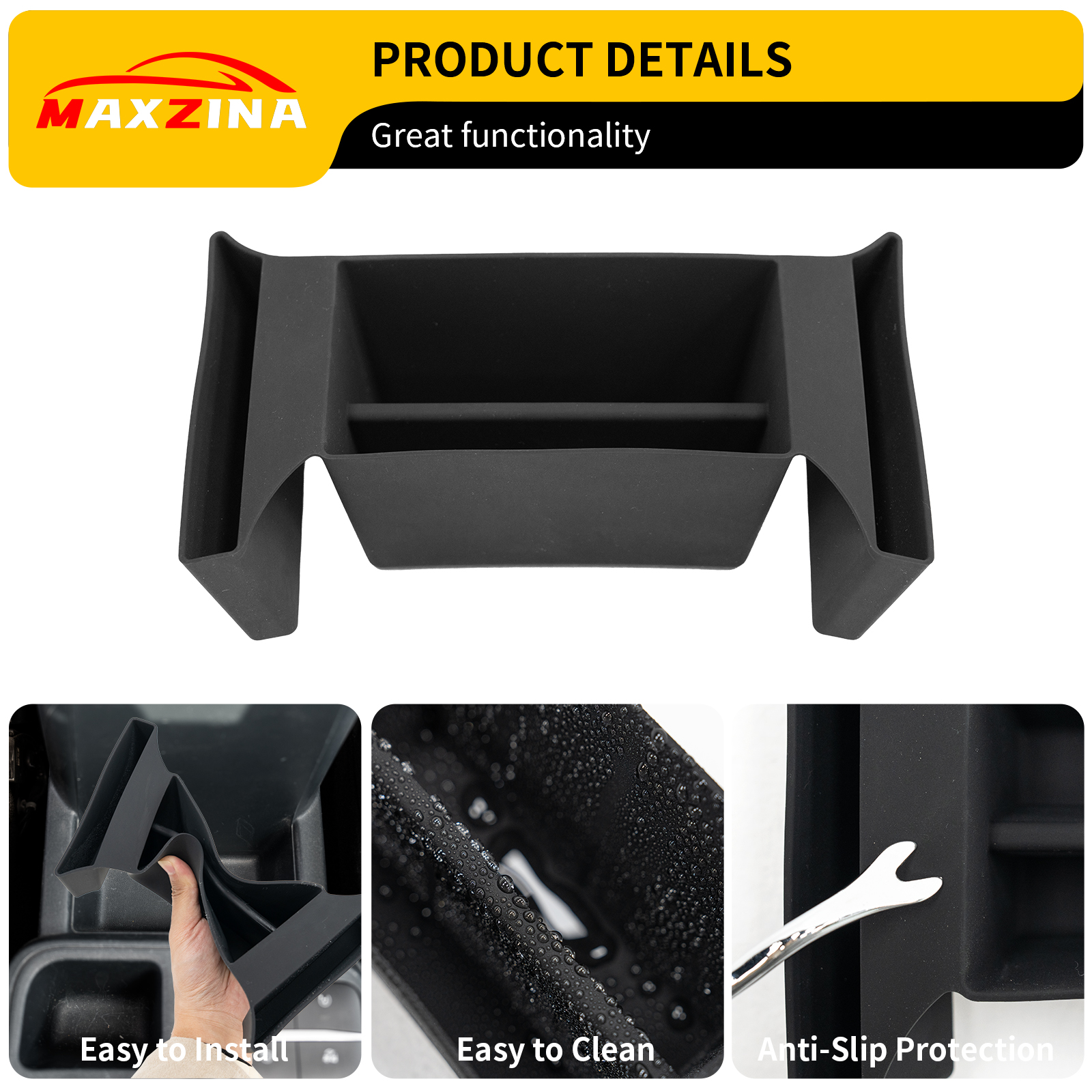 Maxzina 2022 2023 2024 2025 Ford Maverick Center Console Organizer Silicone Front Center Console Shifter Storage Tray Gear Shifter Organizer Tray Front Armrest Storage