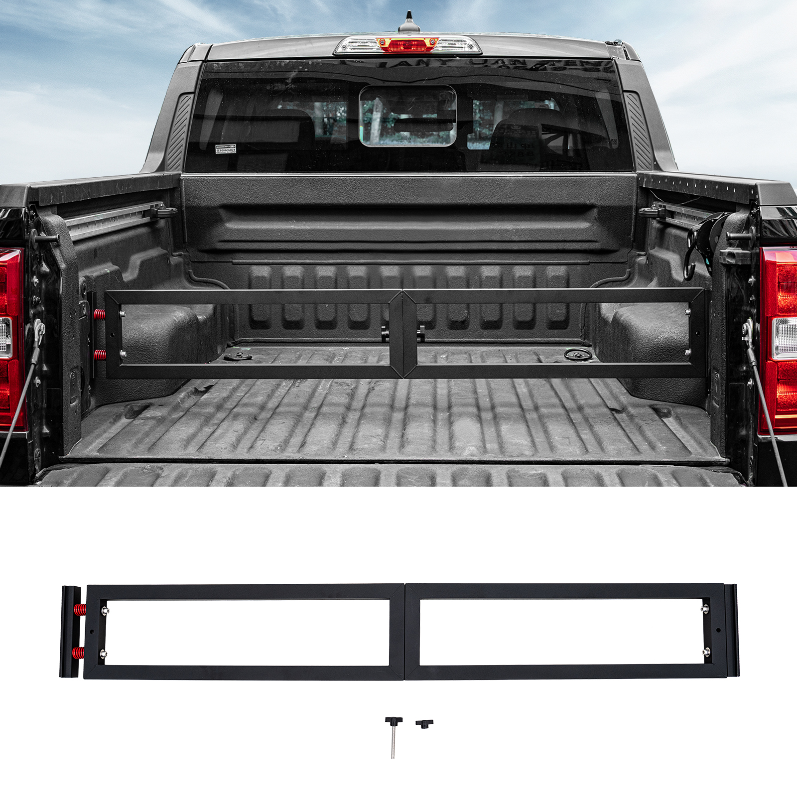 Maxzina Truck Bed Divider Compatible with 2022-2024 2025 2026 Ford Maverick Cargo Divider Trunk Organizer Aluminum Alloy Luggage Divider Replacement for 2025 Maverick Accessories