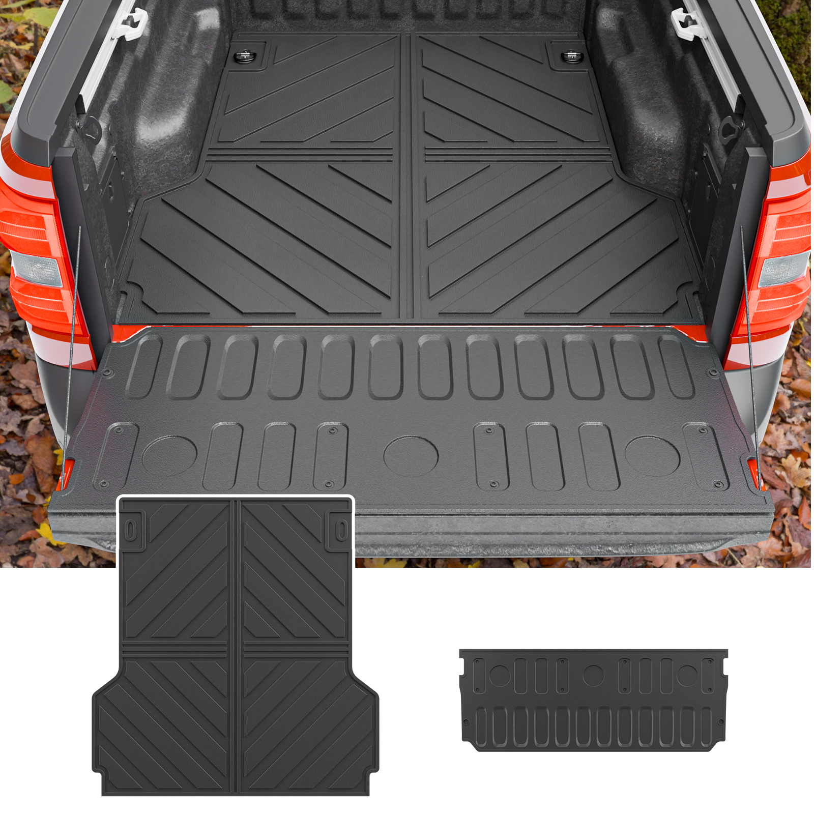 Maxzina Truck Bed Mat Compatible with 2022 2023 2024 2025 2026 Ford Maverick Bed Liner Protector Tailgate Protector Cargo Mat TPE Cargo Linder for Ford Maverick Accessories