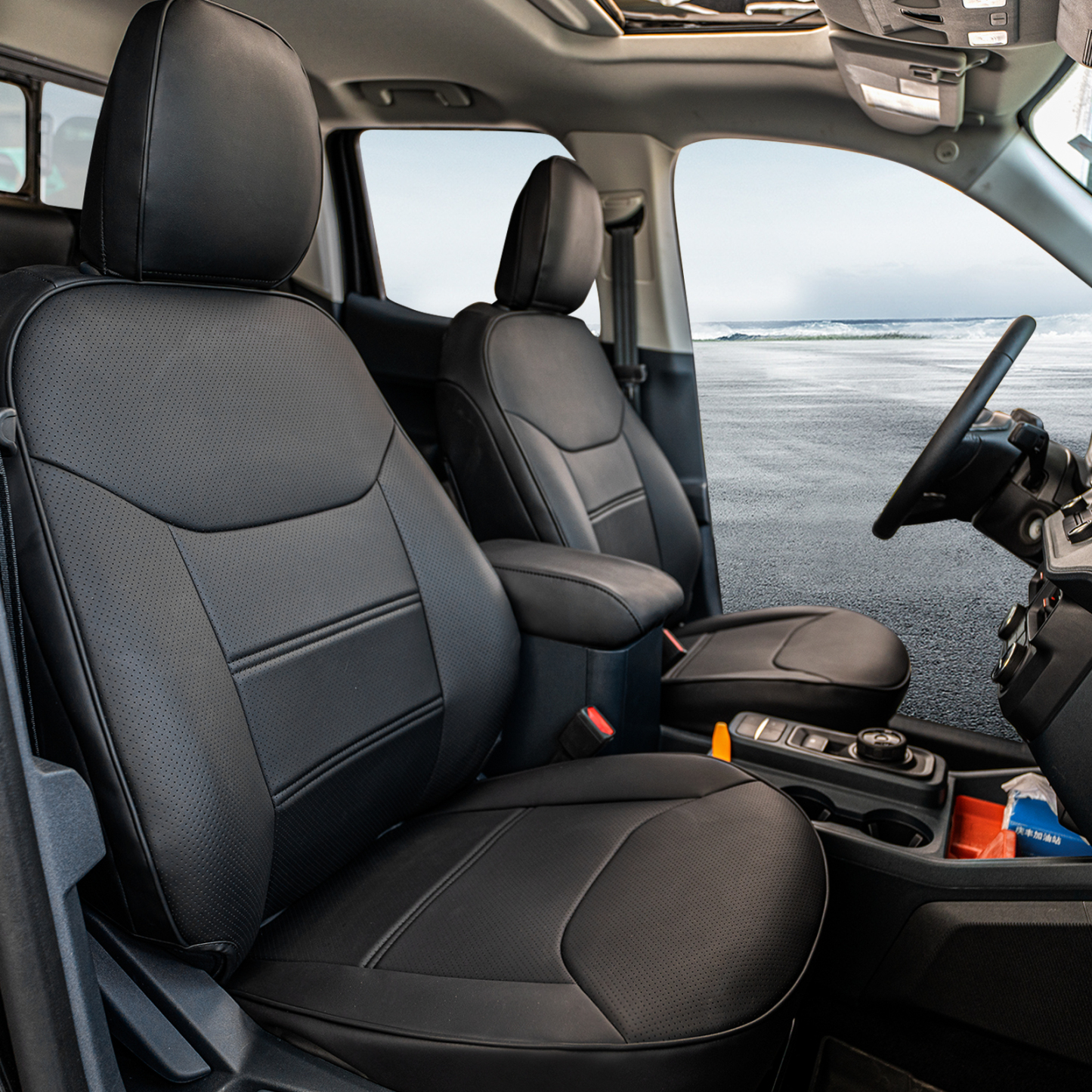 Maxzina Fit 2021 2022 Ford Bronco トランクマット カーゴライナー スプリットバックシートライナー 2022年フォードブロンコアクセサリー