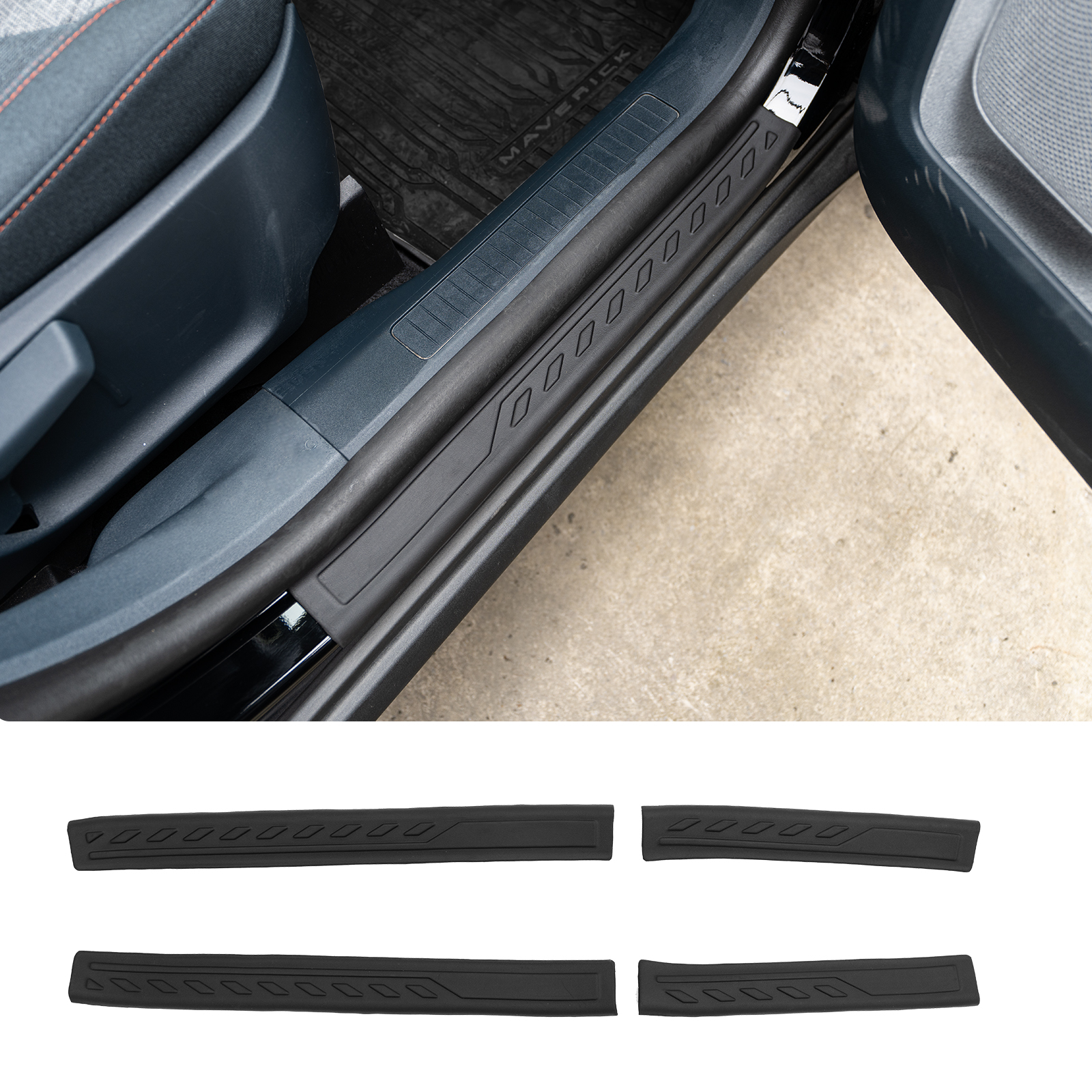 Maxzina 2022 2023 2024 2025 Ford Maverick Door Sill Protector 4PCS Door Step Protector Exterior