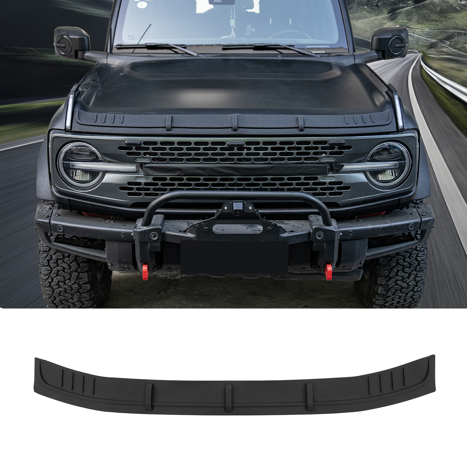 Maxzina TPE Hood Protector Compatible with 2021-2025 Ford Bronco (Not for Bronco Sport) Hood Shield Hood Deflector Hood Guard for 2024 Bronco Accessories