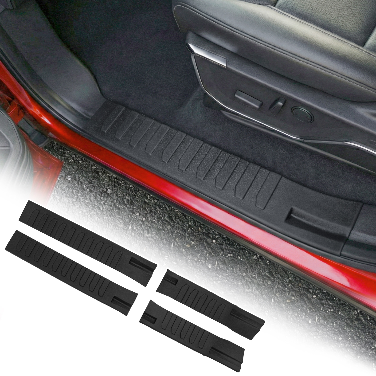 Maxzina Door Sill Protector Compatible with 2021-2024 2025 2026 Ford F150 Side Step Protector Side Edge Step Guard Car Door Dust Shield Cover
