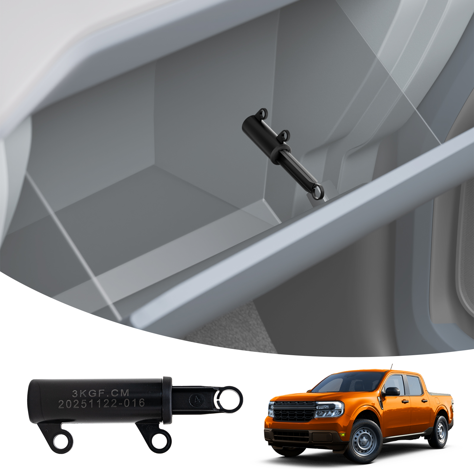 Maxzina Car Glove Box Soft Open Damper Compatible with 2022-2025 2026 Ford Maverick Passenger Side Glove Box Support Damper Release Shock Support Stop for 2024 Maverick Accessories