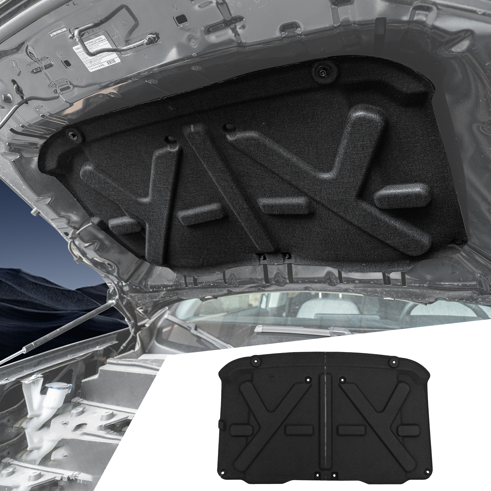 Maxzina 2022 2023 2024 2025 Ford Maverick Soundproof Mat Engine Hood Heat Insulation Shield Sound Protective Pad