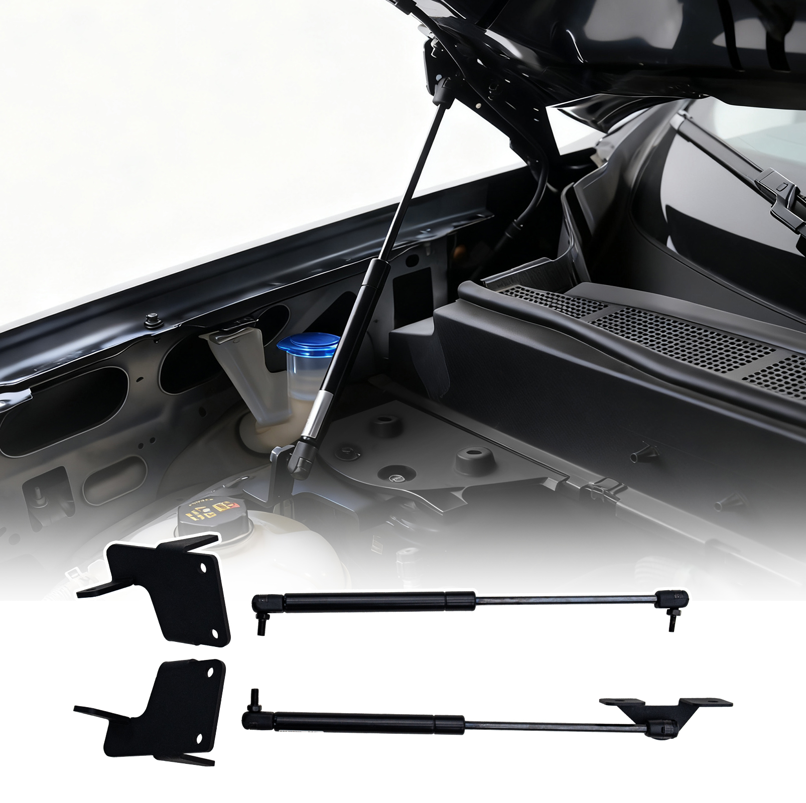 Maxzina Hood Lift Supports Compatible with 2022-2025 Ford Maverick Gasline Front Hood Bonnet Shock Struts Gas Springs Shocks for 2024 Ford Maverick Accessories