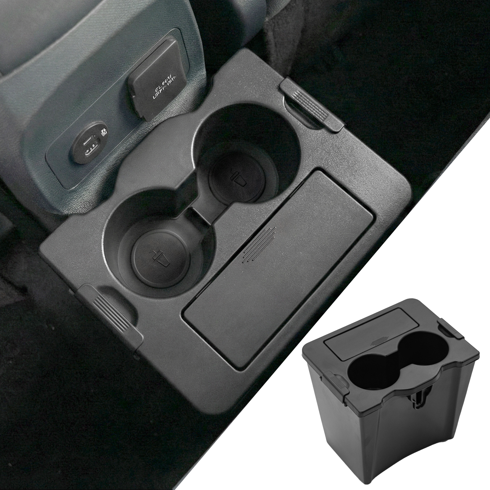 Maxzina Trash Can Compatible with 2022-2024 2025 2026 Ford Maverick Multi-Function Trash Bin with Cup Holder Trash Bin Extra Rear Storage Box 2025 Maverick Accessories