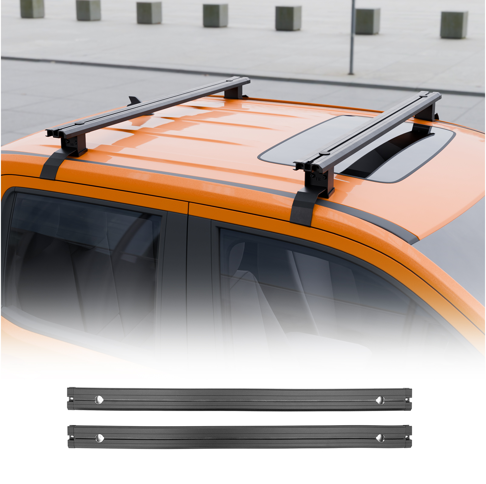 Maxzina 220lbs Roof Rack Cross Bars Compatible with 2022-2025 Ford Maverick 50" Aluminum Alloy T-Slot Truck Crossbar Roof Rack Rails Rooftop Luggage Cargo Carrier for 2024 Maverick Accessories