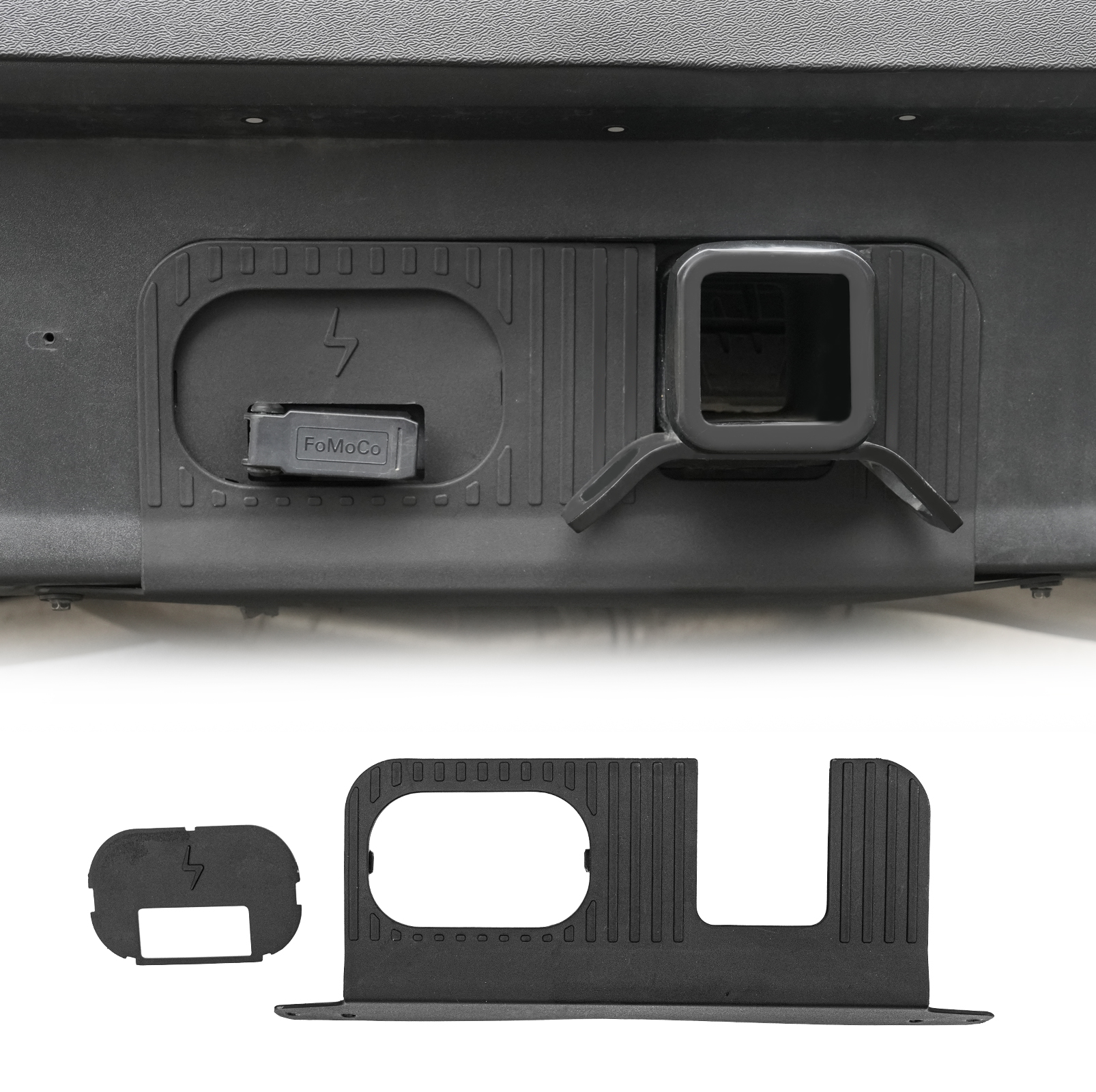Maxzina Rear Bumper Cover Plate Compatible with 2022-2025 Ford Maverick (Not for Lobo) Trailer Hitch Surround Protection Cover Weatherproof with 4-Pin 7-Pin Connectors