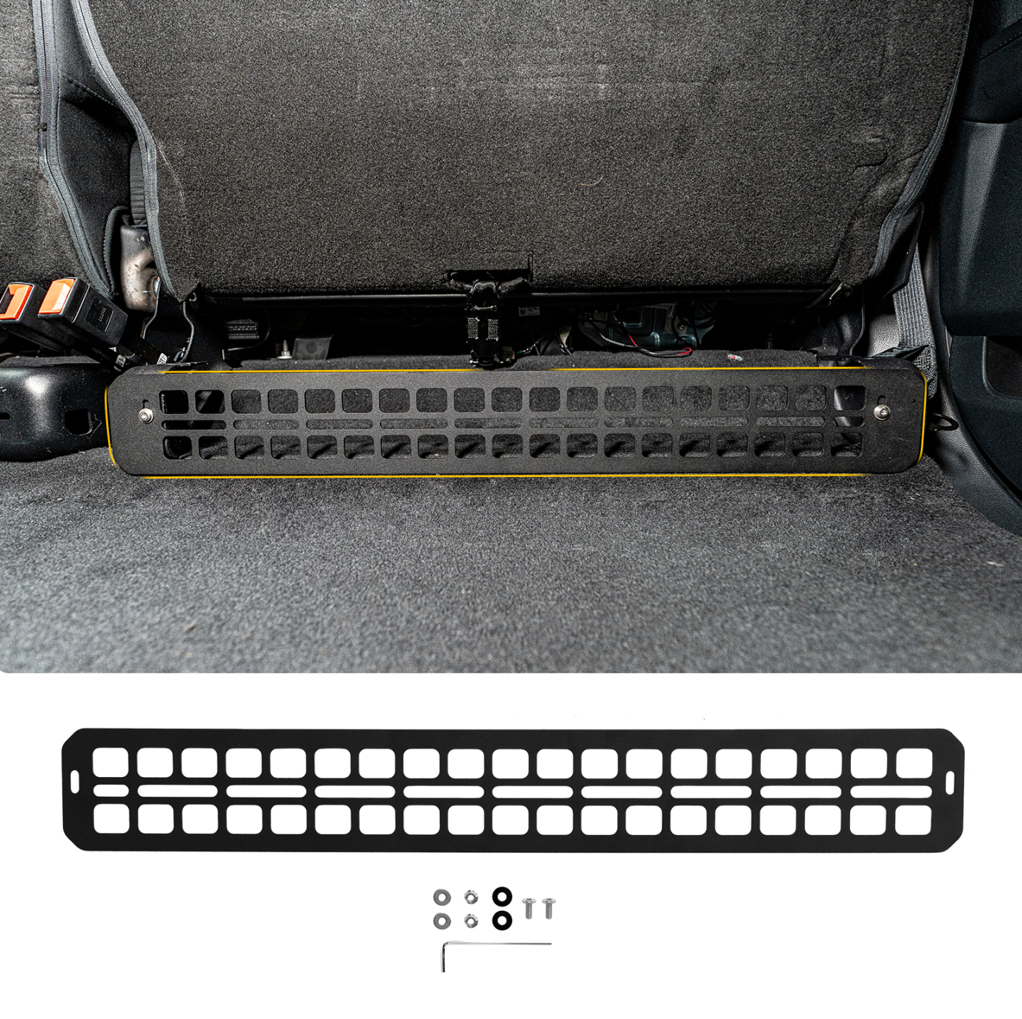 Maxzina Seat Bottom Divider Panel Compatible with Ford F150 2015+ Raptor 2015+ Super Duty 2017+ Under Seat Molle Panel Second Row Storage Panel 2nd Row Under Seat Organizer