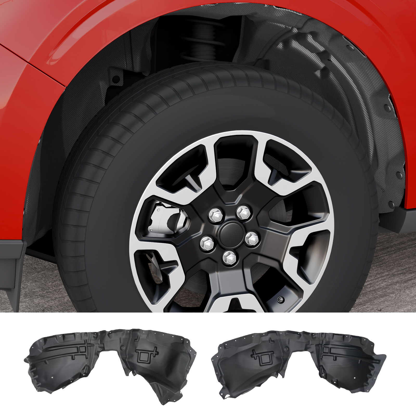Maxzina Front Fender Liner Set Compatible with 2022-2026 Ford Maverick Front Driver & Passenger Side No Drilling Well Guards Tire Inner Fenders Splash Shield for 2025 Maverick Accessories (2PCS)