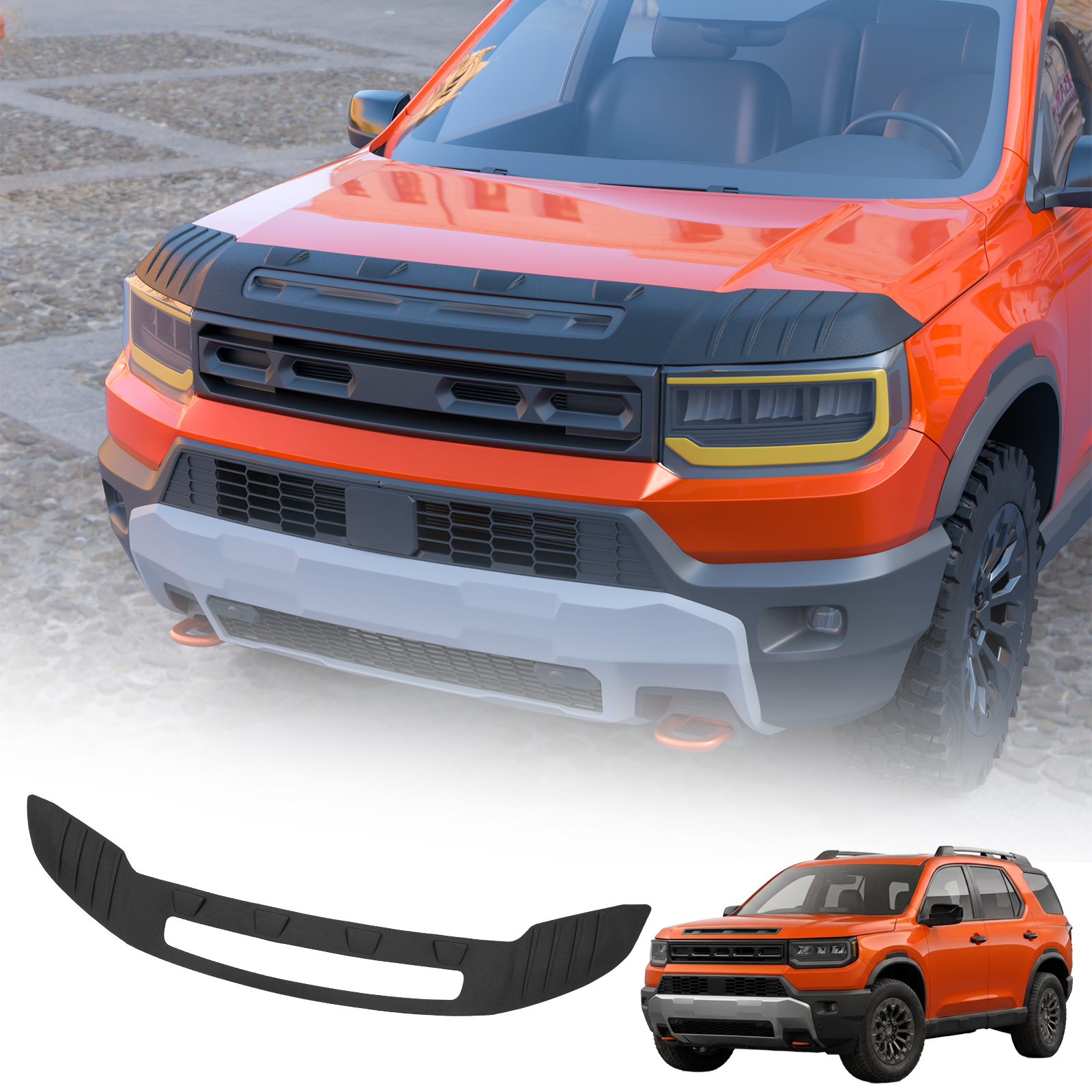 Maxzina TPE Hood Protector Compatible with 2026 Honda Passport 4th Gen | Matte Black Flexible Hood Shield Bug Deflector Stone Guard Bonnet Shield Paint Protection for 4th Gen Passport Accessories