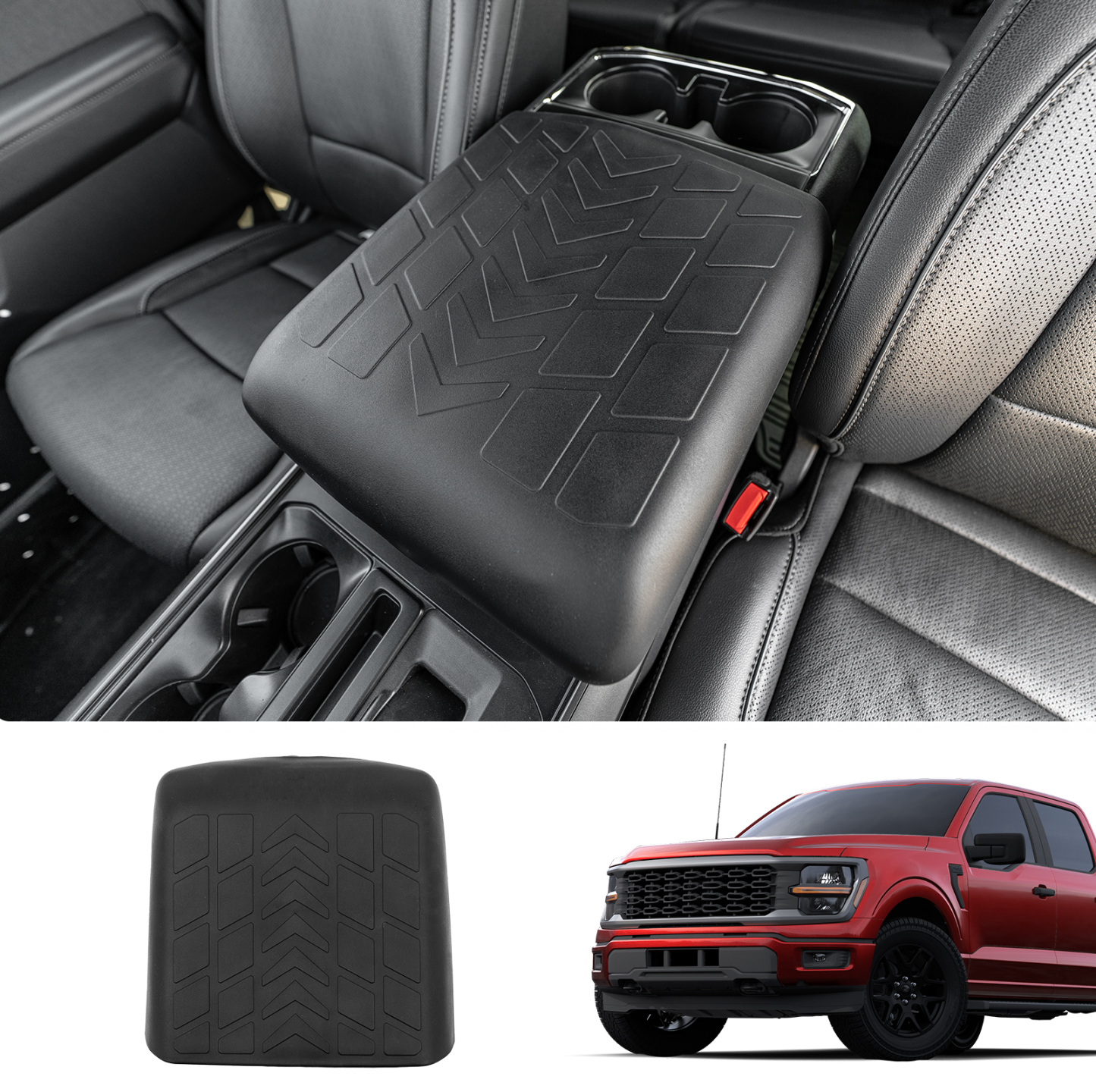 Maxzina Armrest Cover Compatible with 2021-2025 Ford F150 Center Conso
