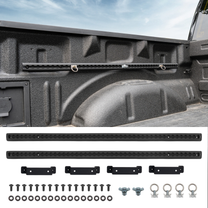 Maxzina Trail Rail System Compatible with 2015-2025 Ford F150 L-Track Side Rail Track Aluminum Alloy Silver Cargo Management Truck Bed Rail Tie Down System