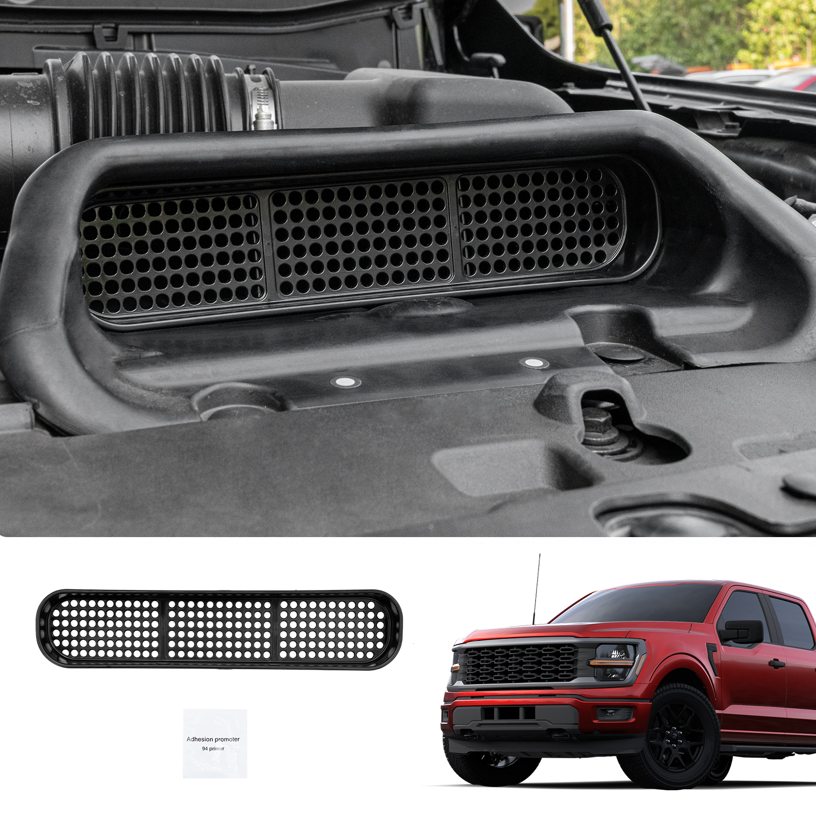 Maxzina Air Intake Scoop Filter Compatible with 2015-2025 Ford F150 2017+ F150 Raptor Air Scoop Cover Dust Cover Protector