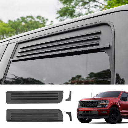 Maxzina Rear Window Vents Compatible with 2015-2025 Ford F150 Window Covers with Mesh Net