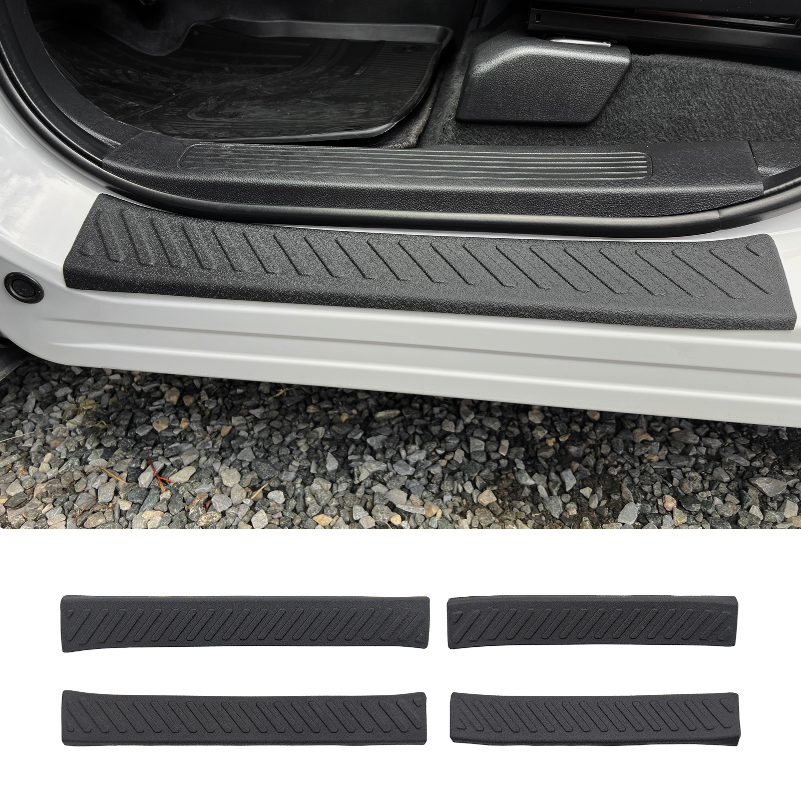 Maxzina Door Sill Protector Compatible with 2023-2025 Honda Pilot 2023-2025 Honda Ridgeline Step Protector Door Edge Step Guard Car Side Dust Shield Cover