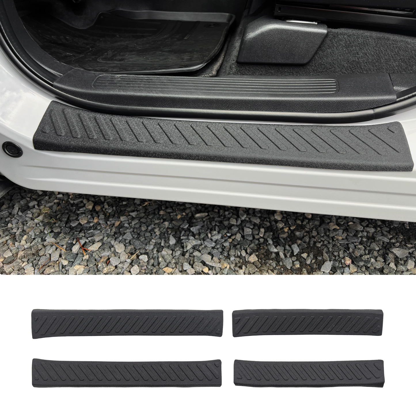 Maxzina Door Sill Protector Compatible with 2023-2025 Honda Pilot 2023-2025 Honda Ridgeline Step Protector Door Edge Step Guard Car Side Dust Shield Cover