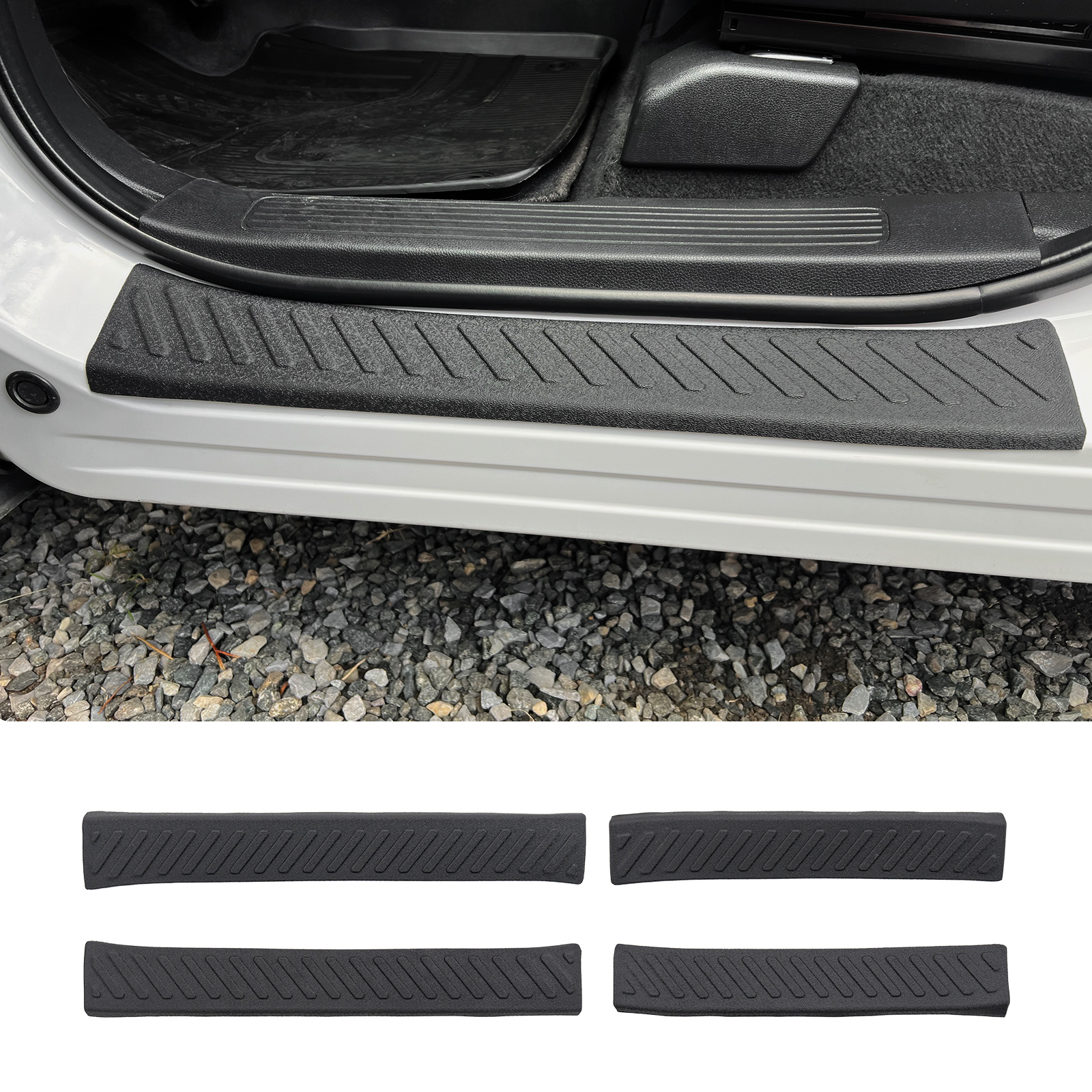 Maxzina Door Sill Protector Compatible with 2023-2025 Honda Pilot 2023-2025 Honda Ridgeline Step Protector Door Edge Step Guard Car Side Dust Shield Cover